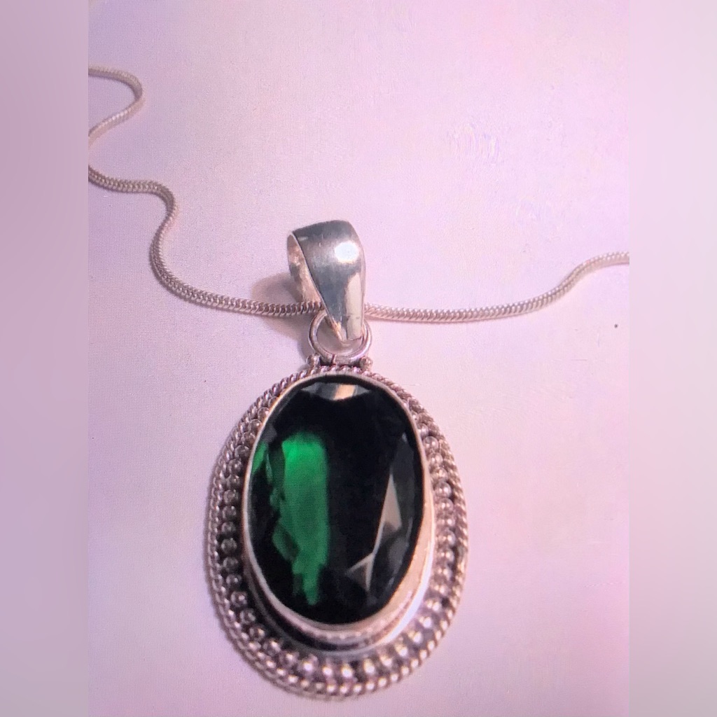 Chrome Diopside 925 Sterling Silver Necklace